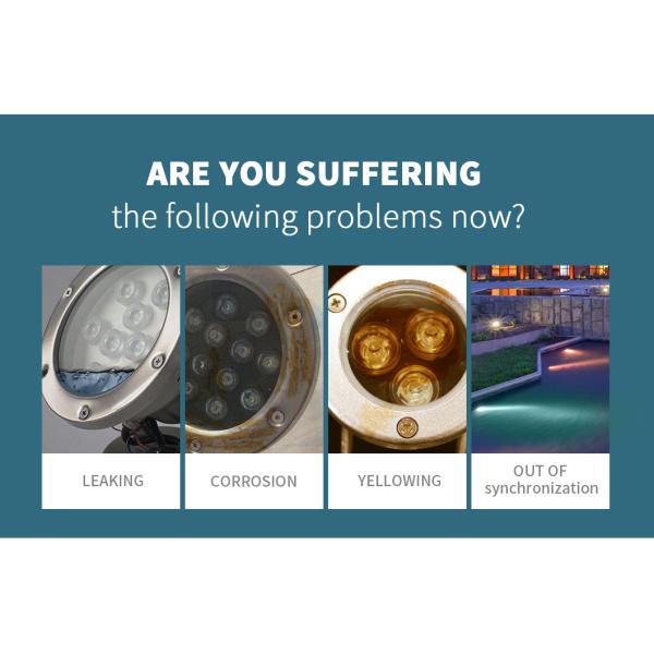 90LM IK10 Underwater Led Pond Lighting DC24V 3W Ss316l RGB DMX512