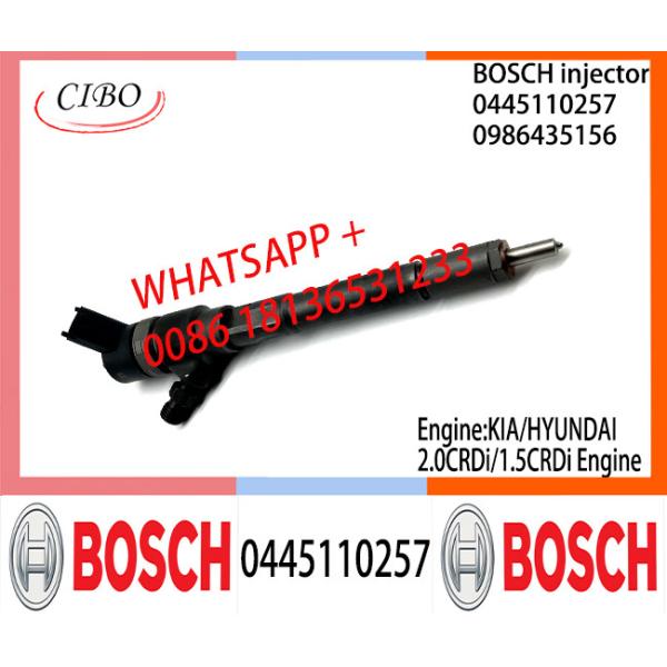 BOSCH injetor 0445110257 0986435156 Common fuel Injector 0445110257 0986435156 for KIA/HYUNDAI 2.0CRDi/1.5CRDi