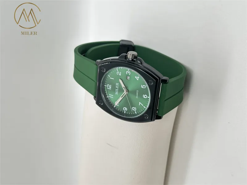 Waterproof Genuine Leather Band and Elegant Design Quartz Light Watch