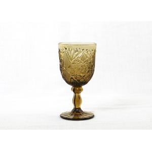 Quality Debossed 270ml Colored Crystal Wine Glasses Goblet Style 410 Grams for sale