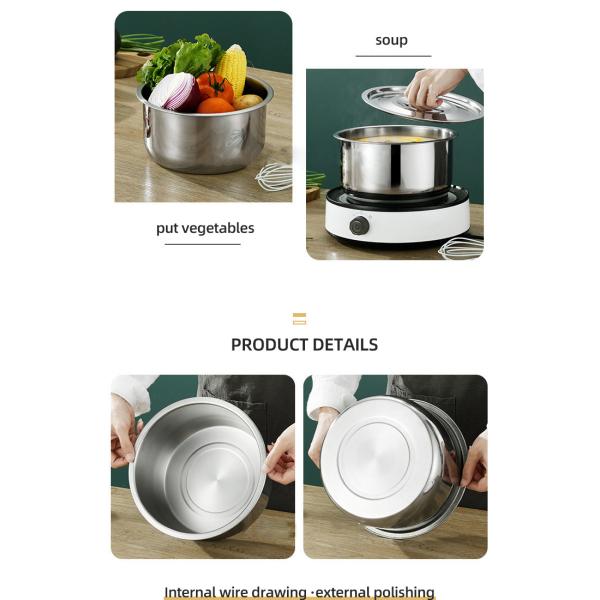 Hot Selling Kitchen 5 Pcs Cooking Pot 410 Stainless Steel Cookware Set Kitchen Soup Stock Pot Set