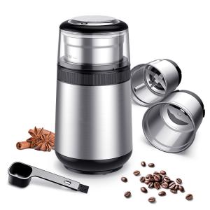 Quality Blade Silver Portable Electric Coffee Grinder Detachable ABS Easy Operation for sale