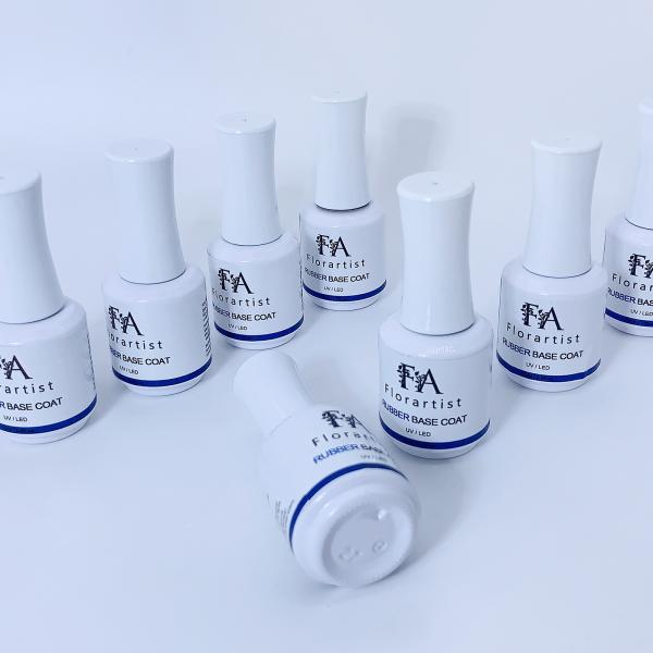 Private Label Strong Rubber Base and Top Coat Nail Gel Polish Color 15ml Soak Off UV Base Top Coat Gel Wholesale