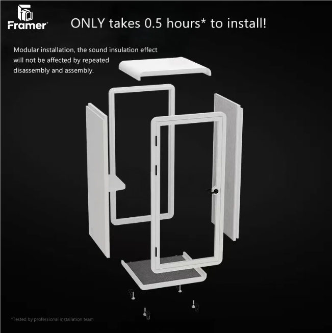 Enhance Your Home Office Effectiveness with Our Small Soundproof Booth 15 dB External Sound Insulation