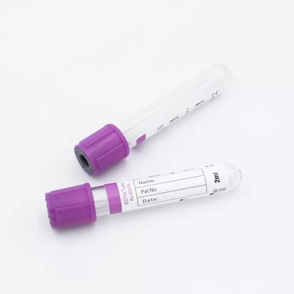 CE Approved K2 EDTA Tube Purple top cap medical blood collection tube Type 1ml-10ml