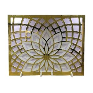 Laser cut metal gold lightweight room dividers room partition