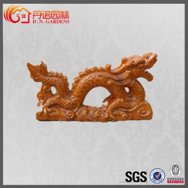 Buy Gazebo Asian Ceramic Figurines Temple Dragon Roof Ridge Ornaments at wholesale prices