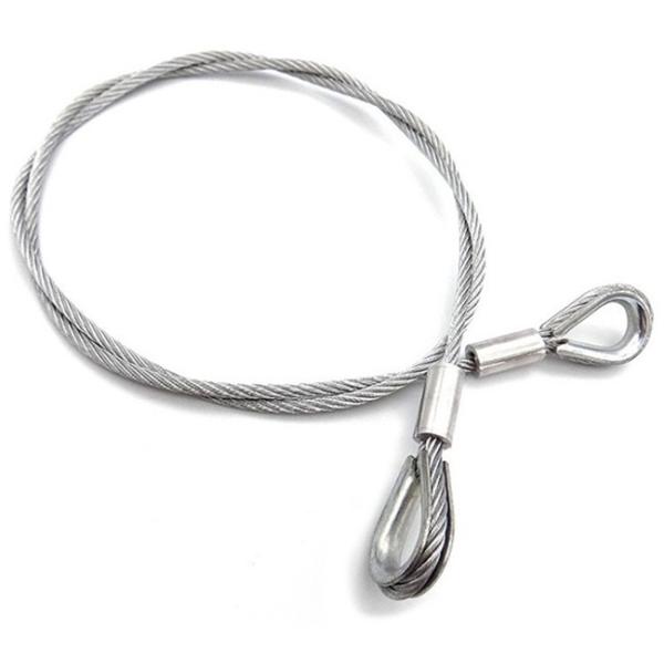 Oem Flat Eye 12mm Wire Rope Lifting Slings Stainless Steel With Shackle