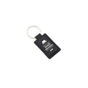 Rectangle PU Leather Key Chains Laser Logo 3mm Thick Vintage Leather Key Holder