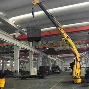 Hydraulic 6M Folding Boom 2T Offshore Marine Cranes