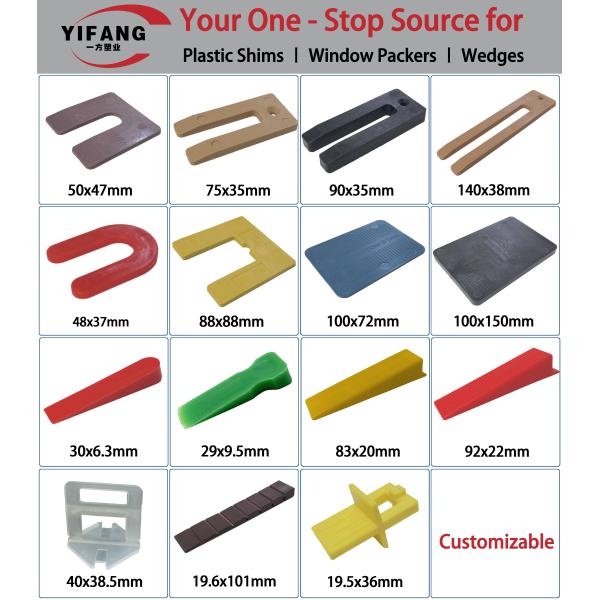 High-Load Capacity Plastic Shims, Durable Plastic Packers for Construction and Renovation