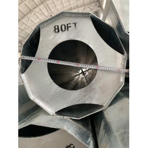 80Ft 5mm Thick Electrical Power Pole Galvanized Steel Q460 Dodecagonal