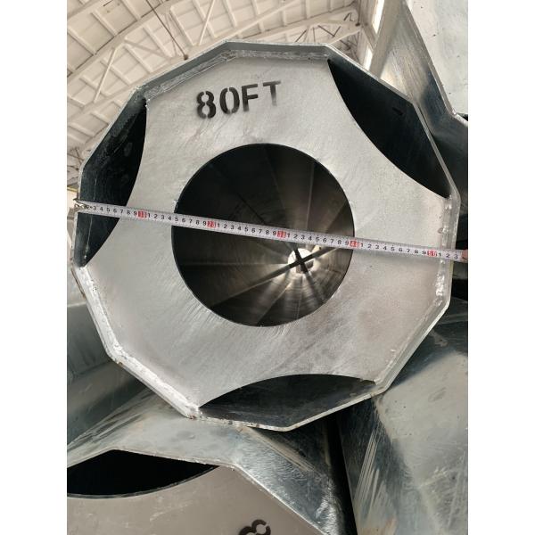 Buy 80FT Electric Power Pole Transmission Dodecagonal Galvanized Steel 5.0mm at wholesale prices