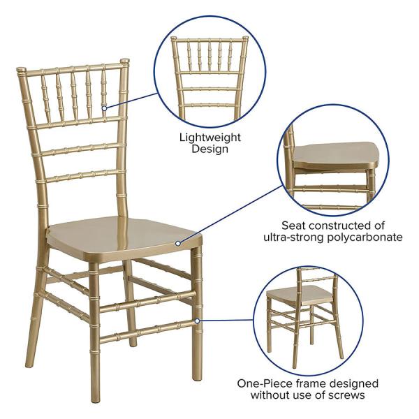 Golden Chiavari chair detail
