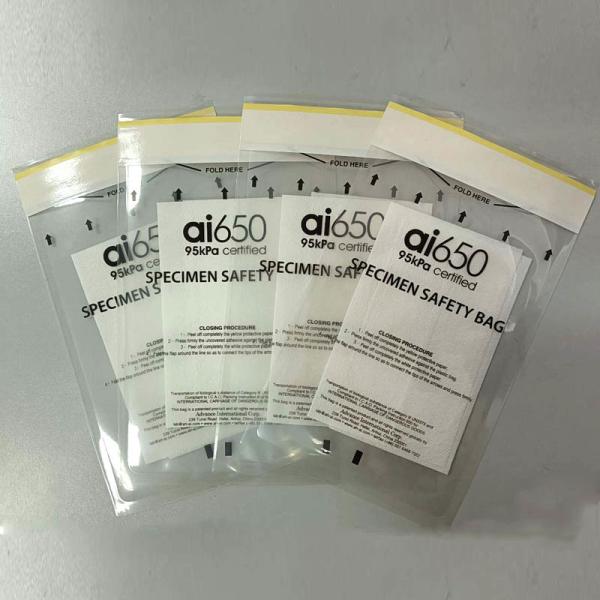 Buy Biohazard 167mmx283mm Ziplock 95kPa Specimen Transport Bag at wholesale prices