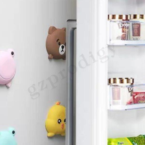 Lovely Cartoon Bear Plastic Door Wedge Soft Adhesive Wall Mounted Door Stop