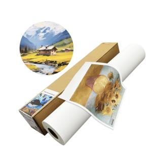 Printable Waterproof 220gsm Polyester Canvas Rolls For Giclee Art Printing