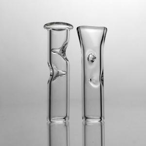 Quality Pocket Size Glass Bongs Accessories 7mm Od Mini Glass Filter Tips Flat Mouth for sale