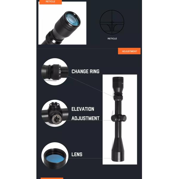 Archery Spotting 1.57'' Objective Air Rifle Scopes 3-9X40 For Outdoor Activities