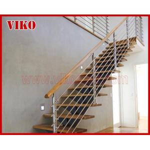 Steel Cable Stair VK70SC Aluminum Baluster Treed BeechGlass Handrail 304