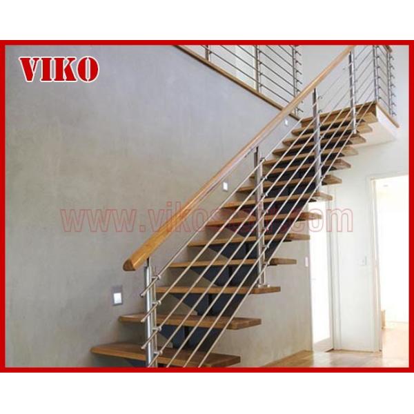 Steel Cable Stair VK70SC Aluminum Baluster Treed BeechGlass Handrail 304