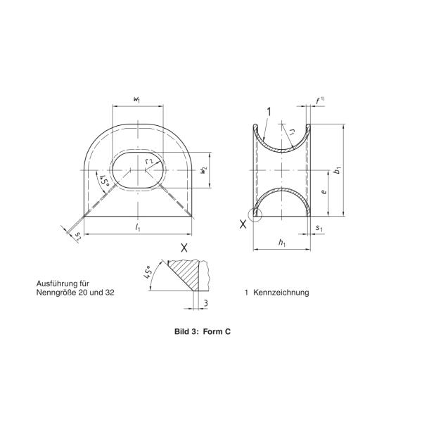 DIN 81915 Type C Casting Steel Deck Mounted Mooring Chock Ship Towing Equipment