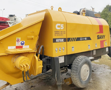 Buy Sany 2019 Used Concrete Trailer Pump HBT60C 65m3/H With Diesel Engine at wholesale prices
