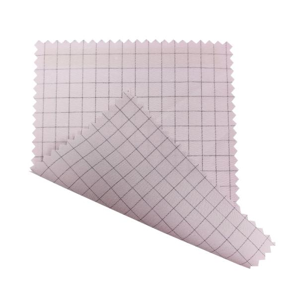 Buy ESD Clothing Pink 7mm Grid Fabric 98% Polyester+2% Conductive Carbon ESD Antistatic Fabric at wholesale prices
