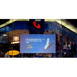 170° Adhesive clear projection film for the window shop Dispay , 1.52 x 30