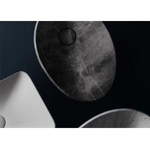 Black Mable Natural Stone Sink Modern Round Shape Polished Finishing