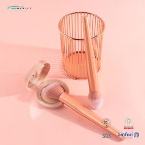 Single Nylon Hair Angled Foundation Brush With Metal Body Handle