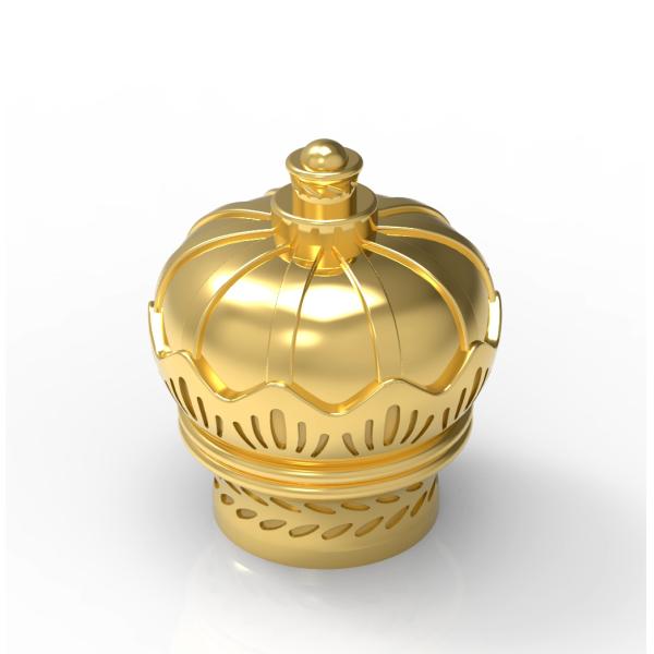 Buy Crown Shaped Elevate Fragrance Packaging High-Grade Zinc Alloy Zamak Perfume Caps at wholesale prices