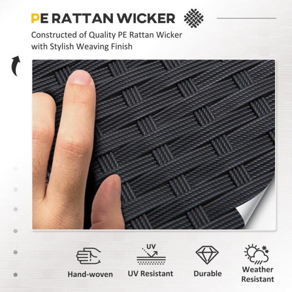 Balcony Lounge Outdoor Iron Metal Patio Furniture Set Mixed with Waterproof PE Rattan