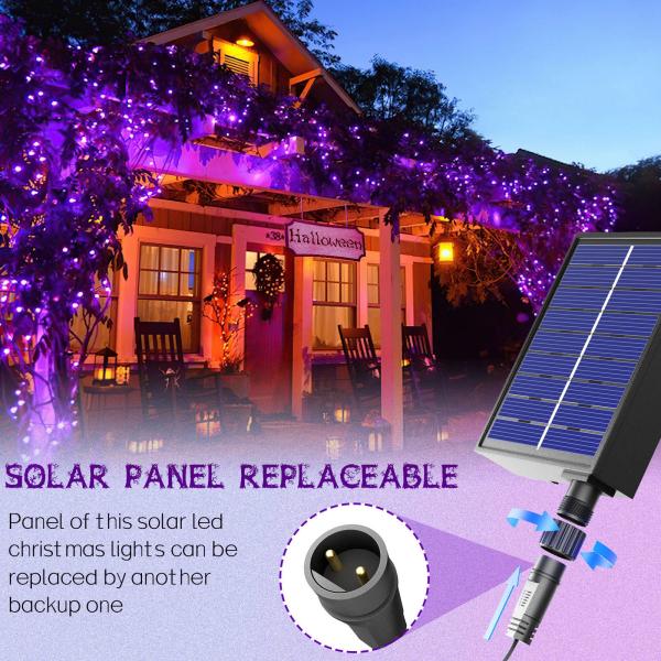 72ft 200 Beads Solar Striming Light Purple SMD0603 For Halloween Decoration