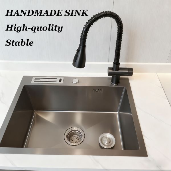 Buy Thickened Seamless Welded 304 Stainless Steel Kitchen Sink Handmade Basin at wholesale prices