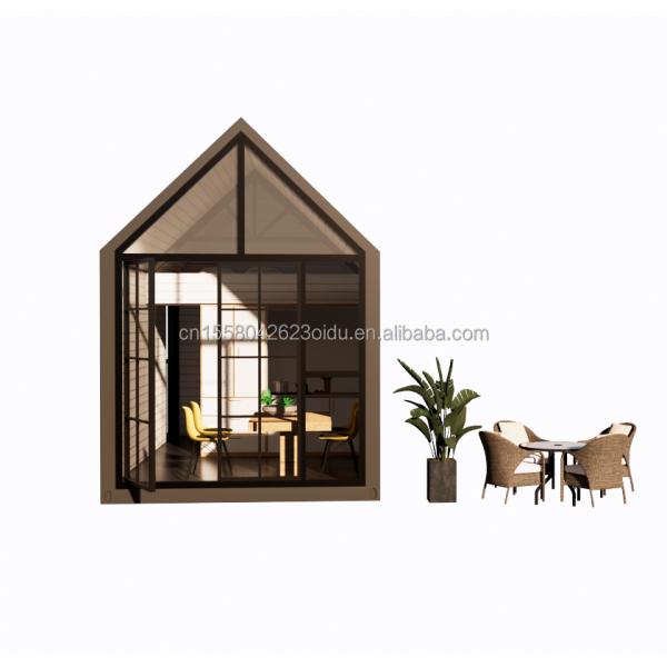Triangular log house 20ft Folding Shipping wood house with 100mm Wave Sandwich Panel Walls and Aluminum Alloy Windows