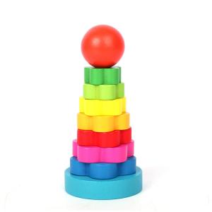 5.51in Wooden Montessori Baby Toys Beech Wood Teether