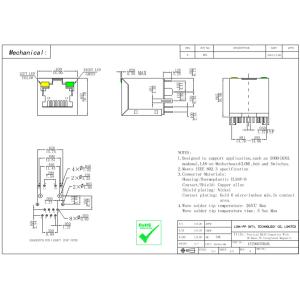 LPJD0055BANL Vertical Mount RJ45 Magjack Connector HR951155A