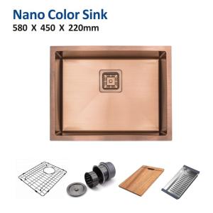 Quality 23&quot; Square Brushed Copper Apron 58x45 Undermount Single Bowl Kitchen Sink for sale