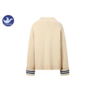Big Fold Cuff Mock Neck Womens Knit Pullover Sweater Loose Fitting Winter Top