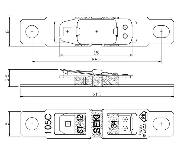 SEKI ST-12 Bakelite 15A Thermal Overload Protector Thermostat For Hair Dryer