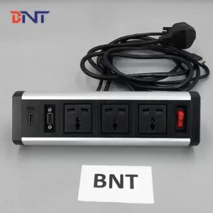 Aluminum alloy office furniture multimedia clamp mount table socket