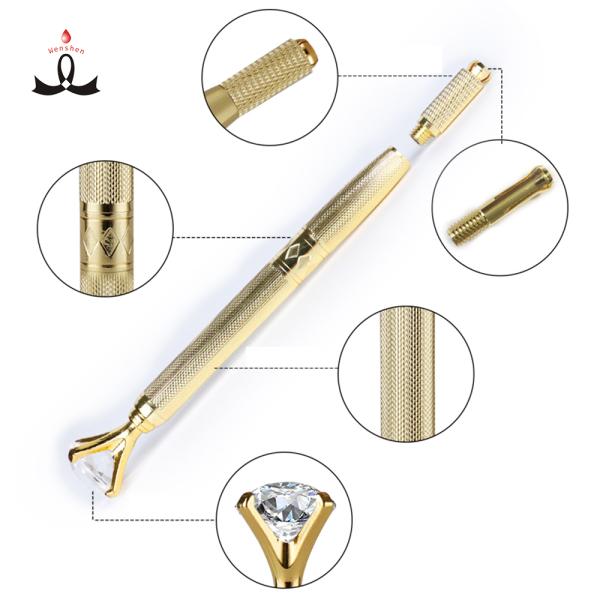 Upscale Diamond Manual Tattoo Pen With Box 3D Embroidery