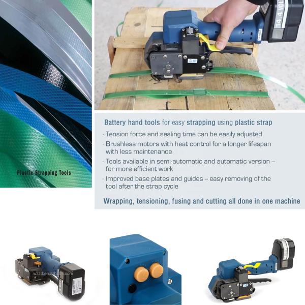 Lightweight Lithium Battery Powered Plastic Strapping Tool for Easy and Quick