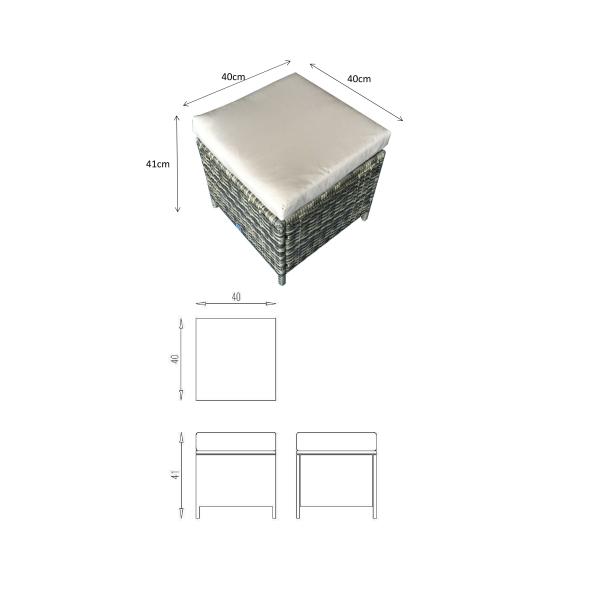 Leisure Outdoor AJUNION 9 Seating PE Rattan Garden Dining Furniture Set with Cushions