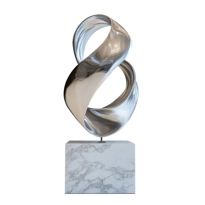 Contemporary Modern Abstract Infinity Stainless Steel Sculpture