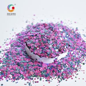 China GW002 Bulk Polyester Glitter Chunky Mixed Shapes Starry Glitter Powder for Nail Art Body Decoration Print Method Colors on sale