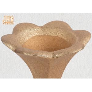 Luxurious Frosted Gold Fiberglass Planters Centerpiece Table Vases For