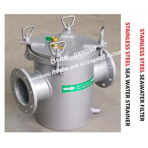 STAINLESS STEEL SEAWATER FILTER FOR AUXILIARY EQUIPMENT SEAWATER PUMP INLET STRAIGHT THROUGH FH-AS125S CB / T497-2012