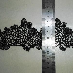Black Water Soluble Embroidery Applique for Wedding Bridal Dress